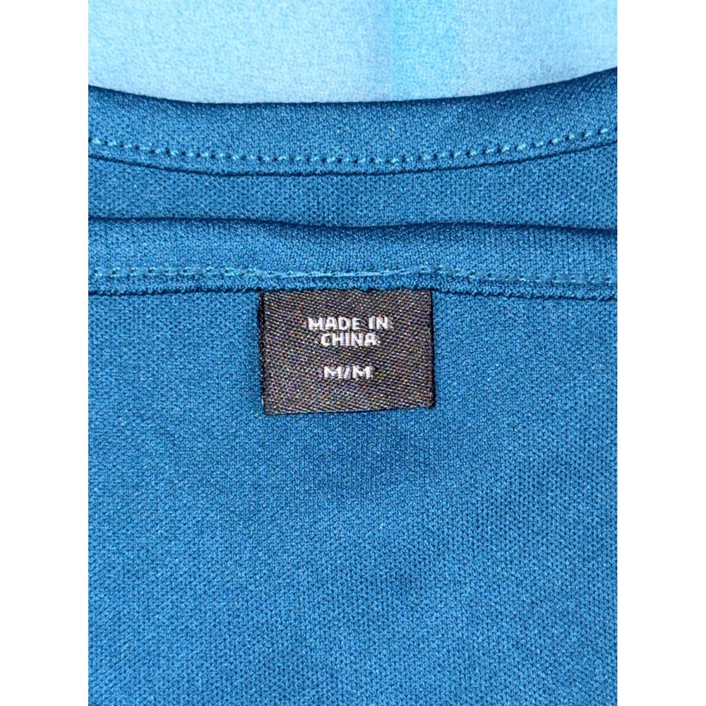 Covington Essentials Women's Medium Blue Ombre Snake Print Sheer Button Up‎ Top - Picture 7 of 8